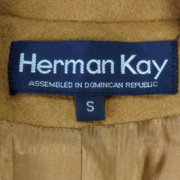 Herman Key Mid Length Brown Wool Blend Coat, Small/Medium, NWT - Picture 9 of 10